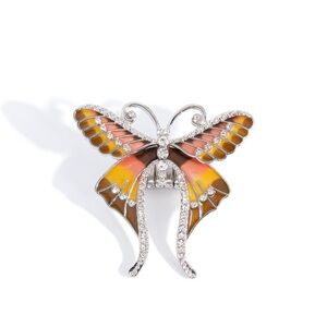 Butterfly Ring with Orange and Yellow Accents